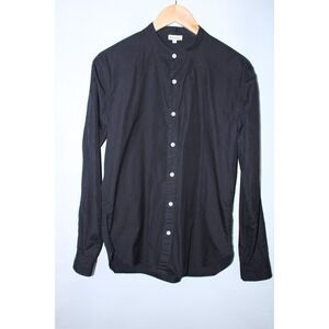 Steven Alan Men's Small Black Long Sleeve Band Collar Shirt